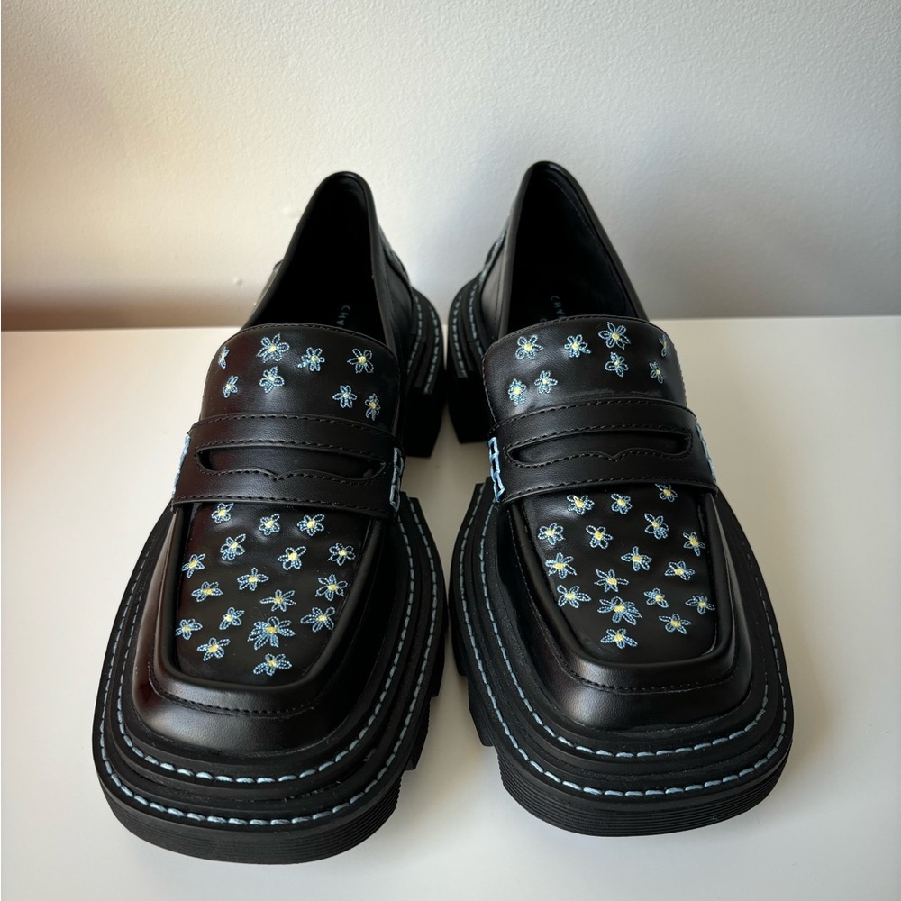 Charles & Keith X Coco Capitán flower loafers (size 7)